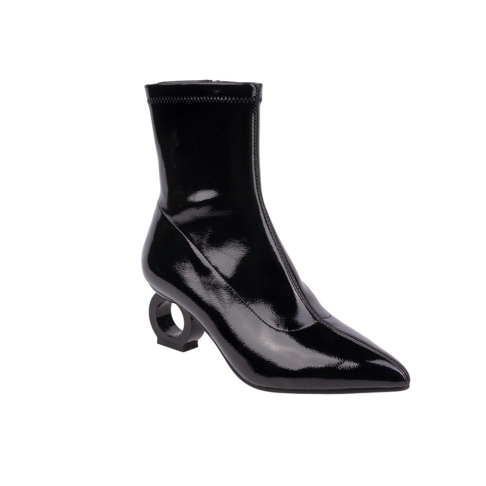 Cool Womens Comfy Black Fashion Disco Metallic Round Heel Pointy Bootie Boots
